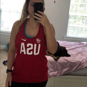Red Nike Olympic tank top
